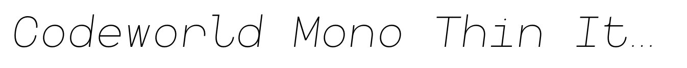 Codeworld Mono Thin Italic image